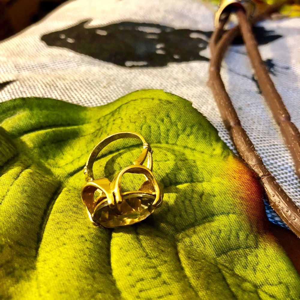 Smoke Gray 10k (gold filled) Shank ring